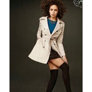 Pretty Little Liars Aeropostale Beige Trench Coat with Studded Sleeves